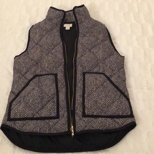 Black and white printed j crew vest